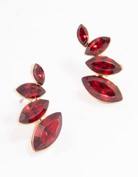 Red Graduating Marquise Stud Earrings - link has visual effect only