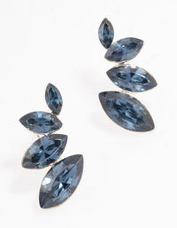 Silver Blue Graduating Marquise Stud Earrings - link has visual effect only