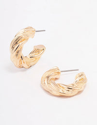 Gold Twisted Rope Hoop Earrings - link has visual effect only