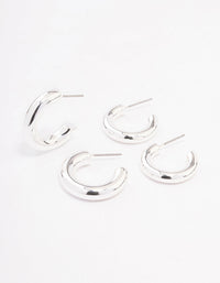 Silver Chubby Hoop Earring Pack - link has visual effect only