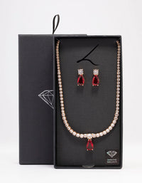 Gold Round Cup Chain & Pear Jewellery Set - link has visual effect only