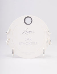 Silver Plated Brass  Hexagon Hoop Earrings Pack - link has visual effect only
