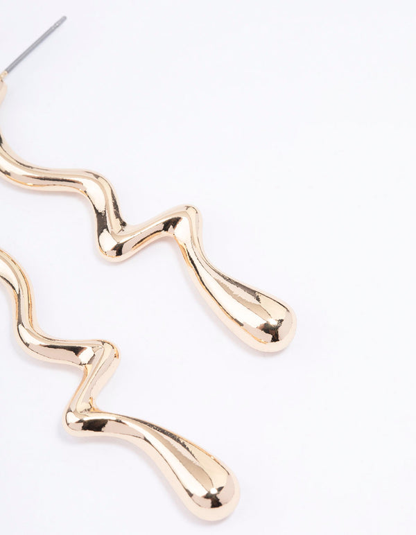 Gold Drip Drop Earrings