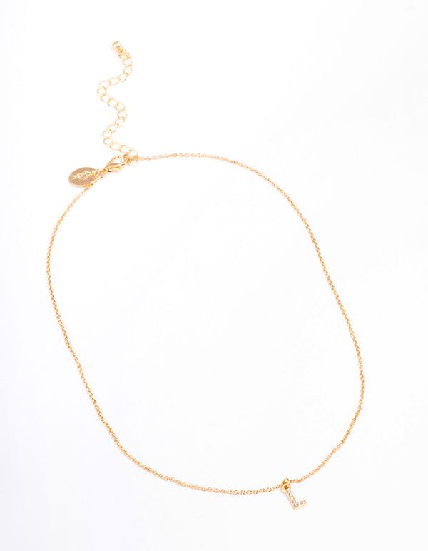 Letter L Gold Plated Initial Pendant Necklace