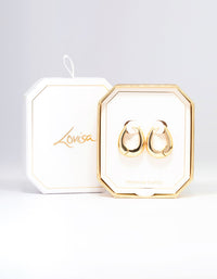 Gold Plated Large Bold Oval Hoop Earrings - link has visual effect only