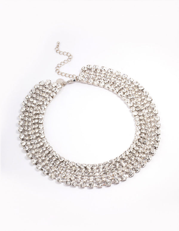 Silver Cup Chain Statement Necklace