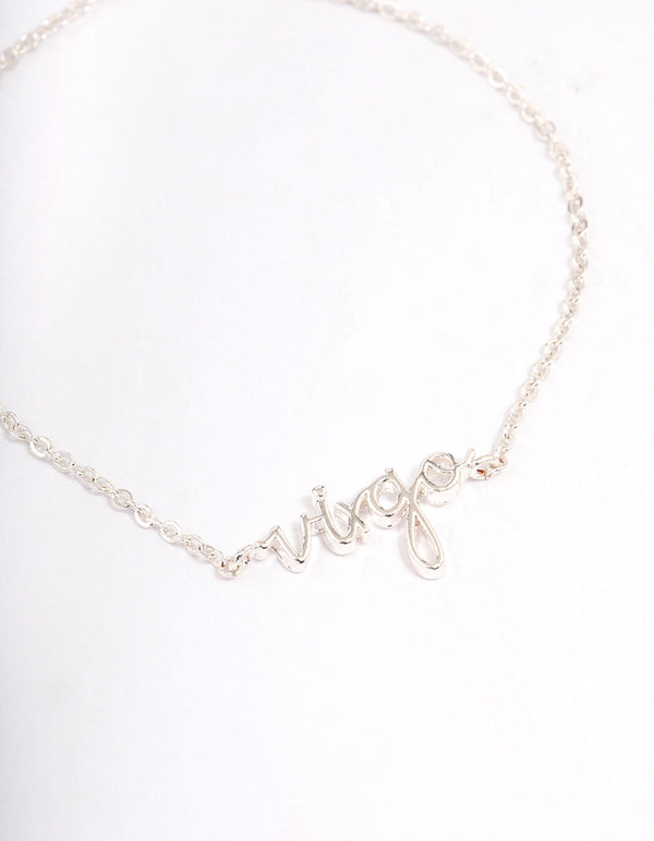 Silver Plated Virgo Script Bracelet