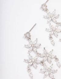 Silver Cubic Zirconia  Flower Chandelier Drop Earrings - link has visual effect only