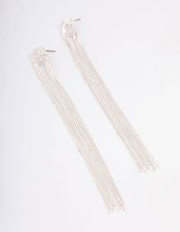 Silver Knotted Cup Chain Drop Earrings - link has visual effect only