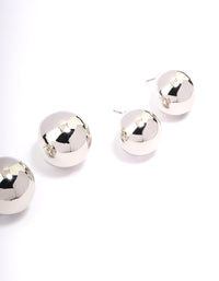 Silver Ball Hoop Earrings 3-Pack - link has visual effect only