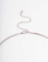 Silver Rose Diamante Pendant Necklace - link has visual effect only