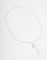Silver Baguette Snake Y-Shape Necklace - link has visual effect only