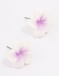 Purple Frangipani Stud Earrings - link has visual effect only