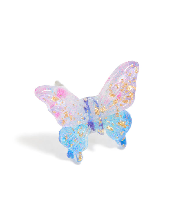 Purple Ombre Butterfly Stud Earrings