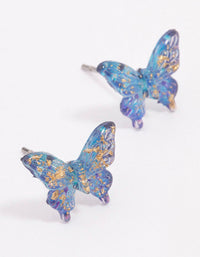 Blue Ombre Butterfly Stud Earrings - link has visual effect only