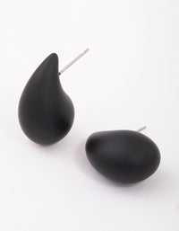 Black Chubby Teardrop Stud Earrings - link has visual effect only