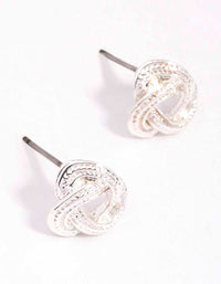 Silver Rope Knotted Stud Earrings - link has visual effect only