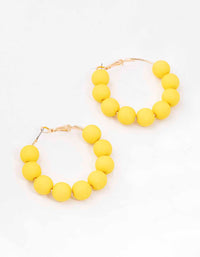 Yellow Rubber Coated Ball Hoop Earrings - link has visual effect only