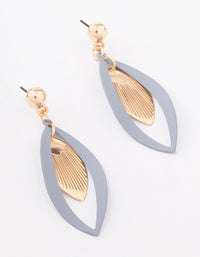 Grey Cut Out Sunray Leaf Drop Earrings - link has visual effect only