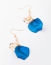 Blue Diamante Iridescent Petal Drop Earrings - link has visual effect only
