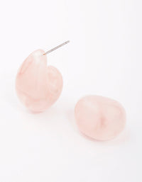 Blush Marble Droplet Huggie Earrings - link has visual effect only