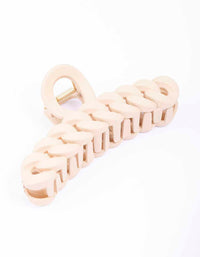 Neutral Coated Plaited Hair Claw Clip - link has visual effect only