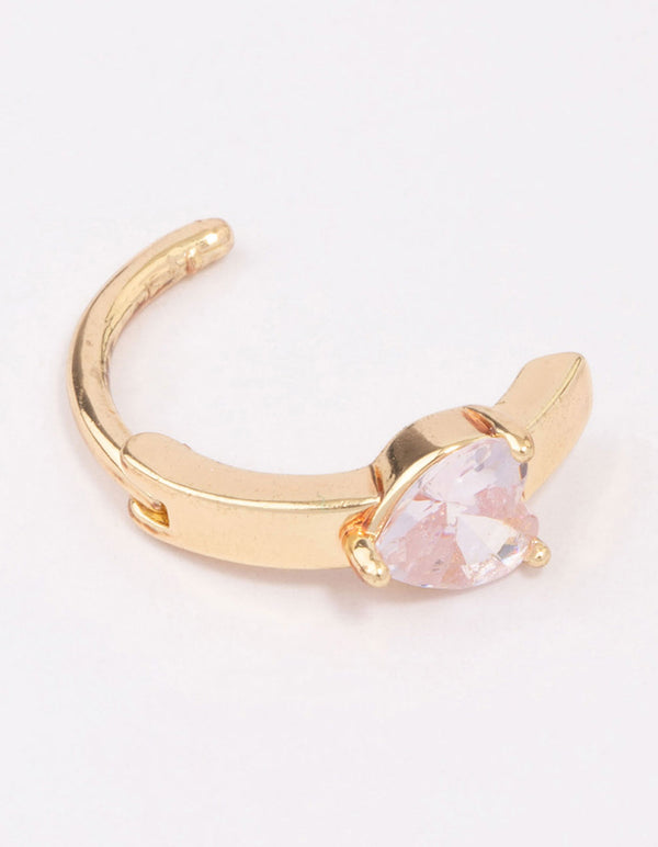 Gold Plated Surgical Steel Heart Curved Belly Ring