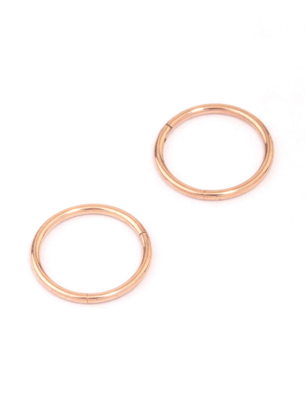 Rose Gold Plated Titanium Fine Sleeper Earrings 8mm