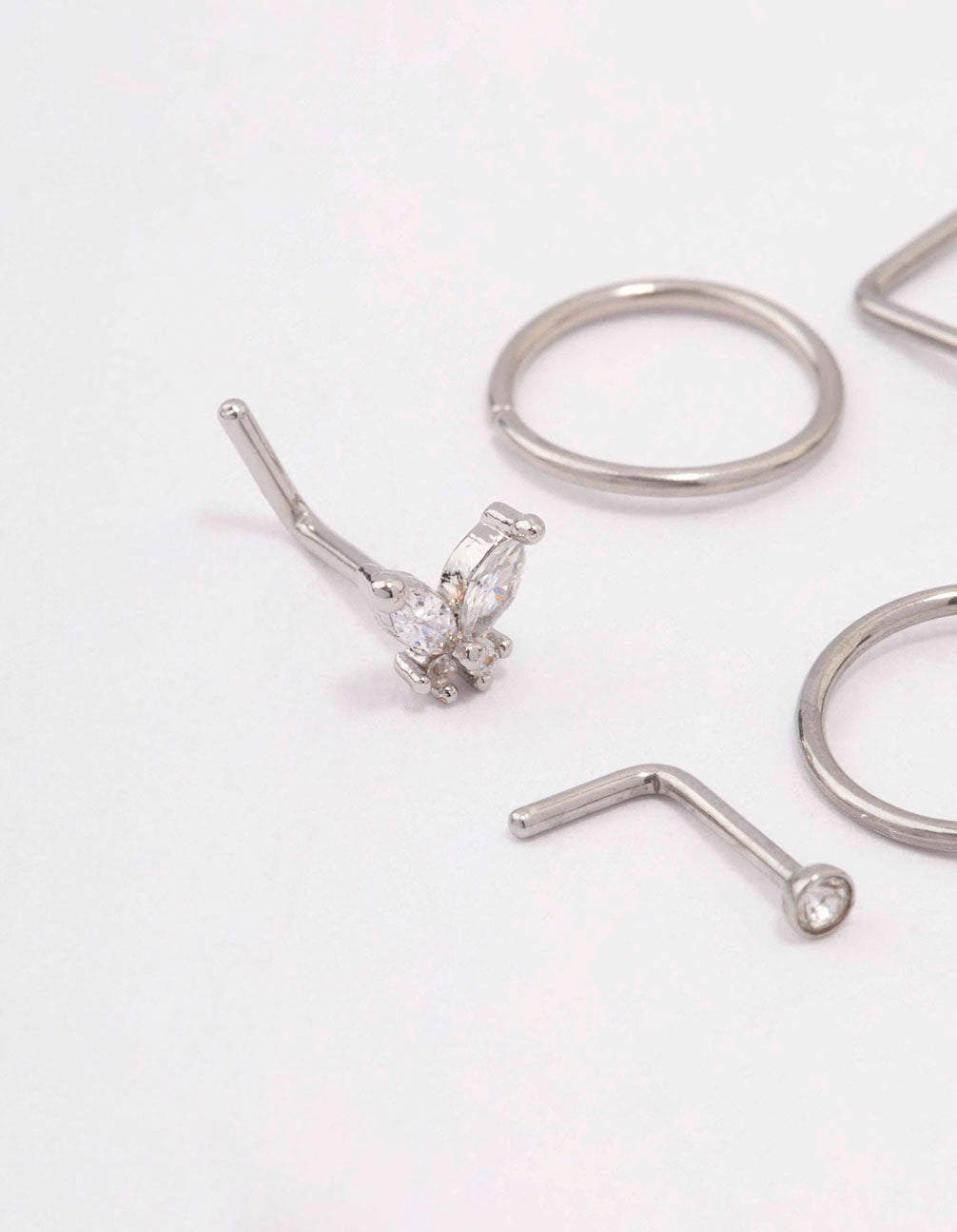 Surgical Steel Butterfly Flower Nose Piercing 6-Pack