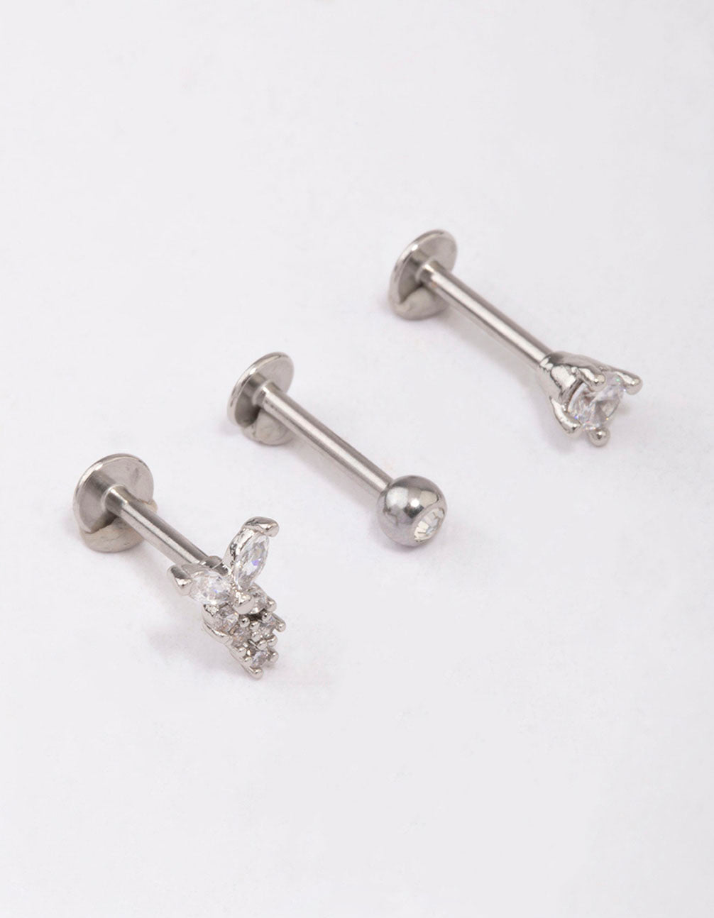 Surgical Steel Butterfly Trail Flat Back 3-Pakc