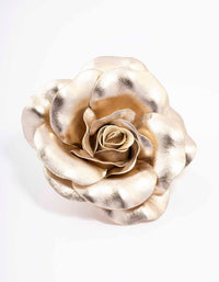 Silver Large Metallic Corsage Flower Hair Claw Clip - link has visual effect only