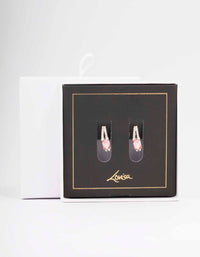 Silver Diamante Band Baguette Hoop Earrings - link has visual effect only