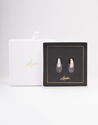 Silver Pave Diamante Hoop Earrings - link has visual effect only