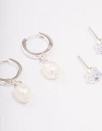 Silver Diamante & Pearl Earring Pack - link has visual effect only