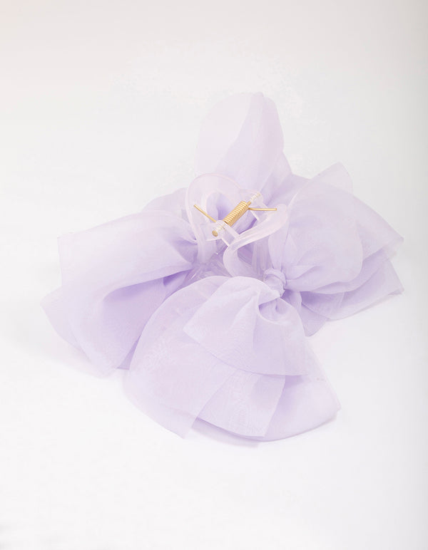 Lilac Mixed Bow Hair Claw Clip