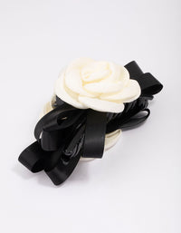 Black Mixed Bow & Flower Hair Claw Clips - link has visual effect only