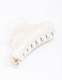 Cream Acrylic Irregular Hair Claw Clip - link has visual effect only