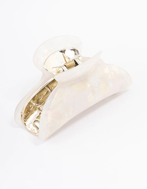 Cream Acrylic Irregular Hair Claw Clip