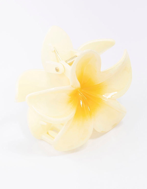 Yellow Ombre Hibiscus Hair Claw Clip