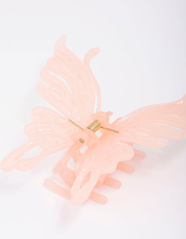 Pink Molten Butterfly Hair Claw Clip