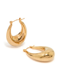 Waterproof Gold Plated Stainless Steel Full Loop Hoop Earrings - link has visual effect only