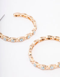 Gold Twisted Eye Hoop Earrings - link has visual effect only