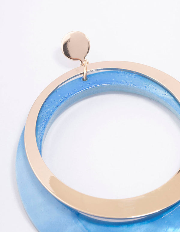 Gold Two Toned Drop Earrings