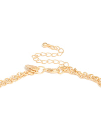 Gold Double Chain Beaded Necklace - link has visual effect only