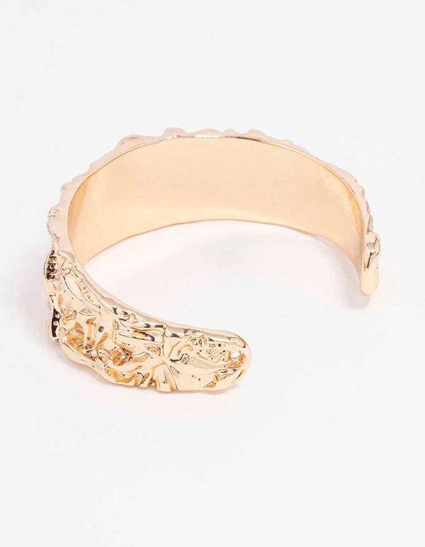 Gold Small Textured Multi Wrist Cuff