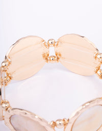 Gold Pearl Disc Bracelet - link has visual effect only