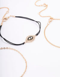 Gold Evil Eye Bracelet & Anklet 4-Pack - link has visual effect only
