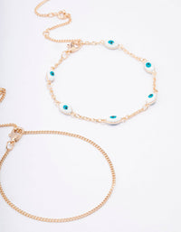 Gold Evil Eye Bracelet & Anklet 4-Pack - link has visual effect only