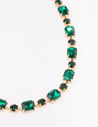 Gold & Green Geometric Statement Necklace - link has visual effect only