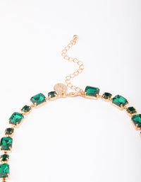 Gold & Green Geometric Statement Necklace - link has visual effect only